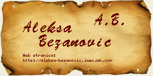 Aleksa Bežanović vizit kartica